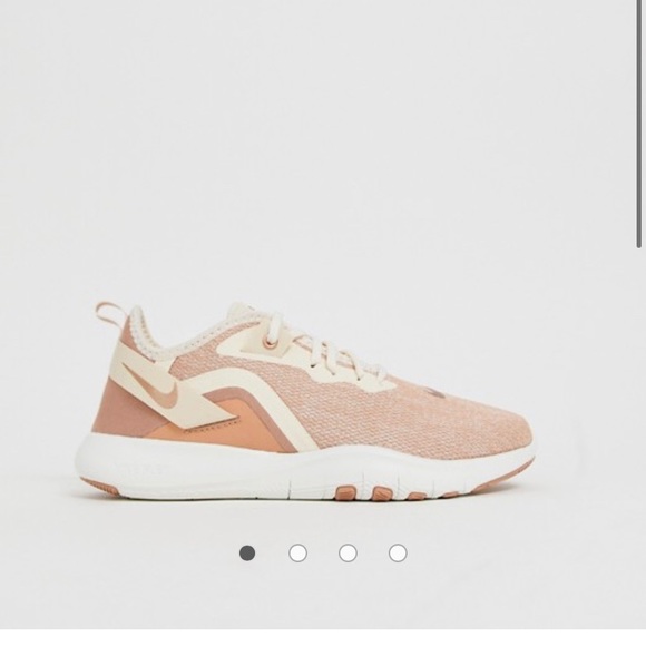 nike training flex sneakers in rose gold